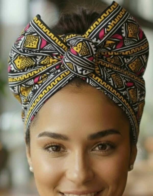 Turban Cassy jaune rose