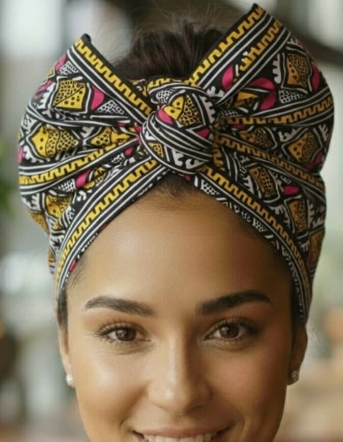 Turban Cassy jaune rose