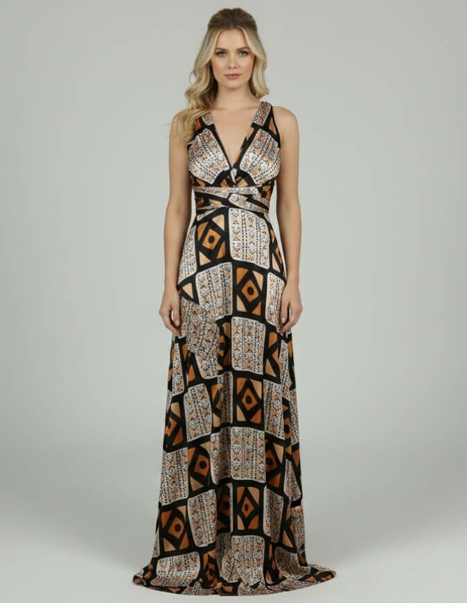 Robe BAMBARA Silk Bogolan bogolan robe silk soie africain femme été