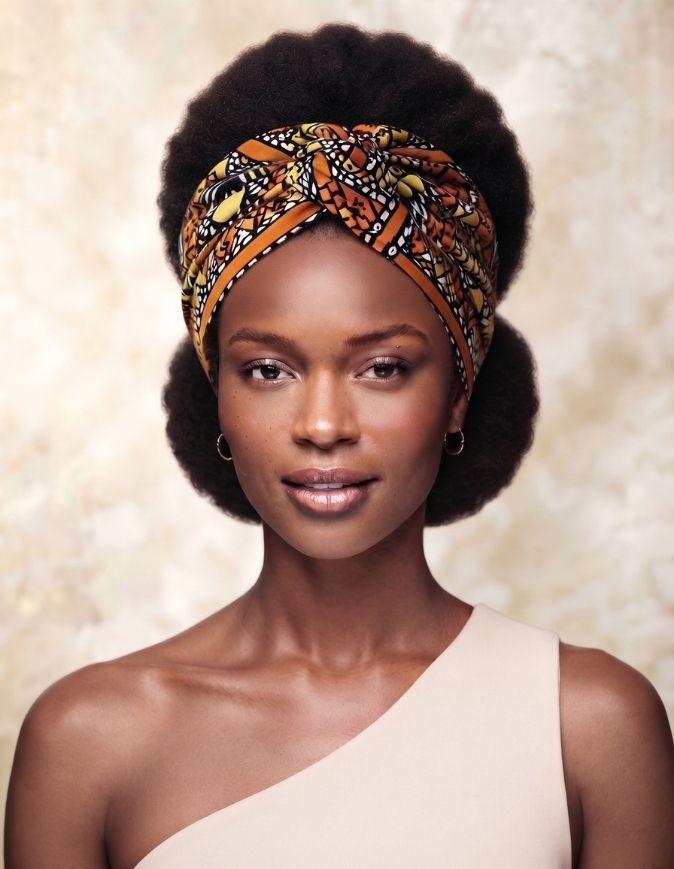 Turban Cassy bogolan terra cotta turban africain wax articulé