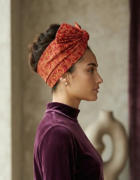 Turban Cassy orange articulé