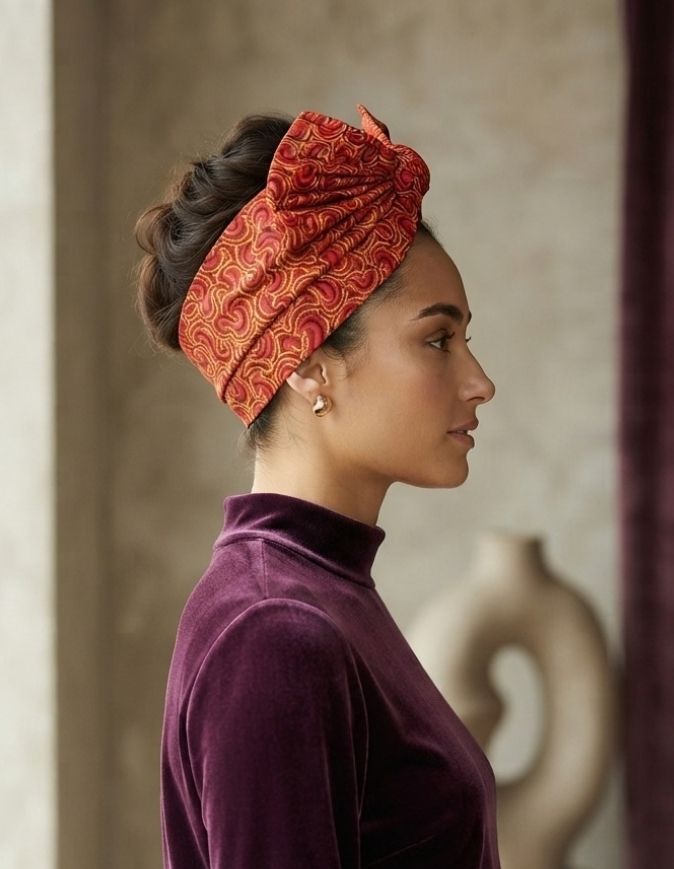 Turban Cassy orange articulé