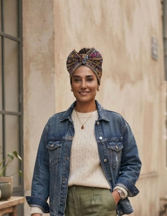 Turban Cassy jaune rose