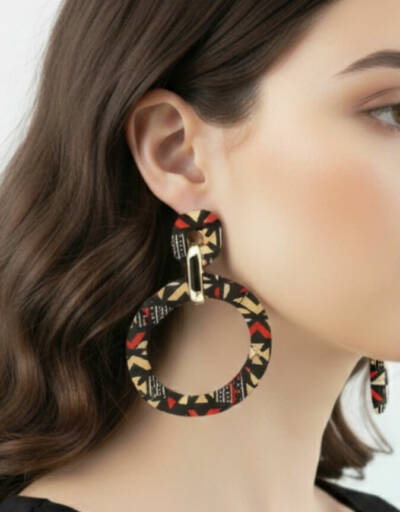 Boucles d'Oreilles Ethniques en Tissu Wax Chic | Style d'Afrique