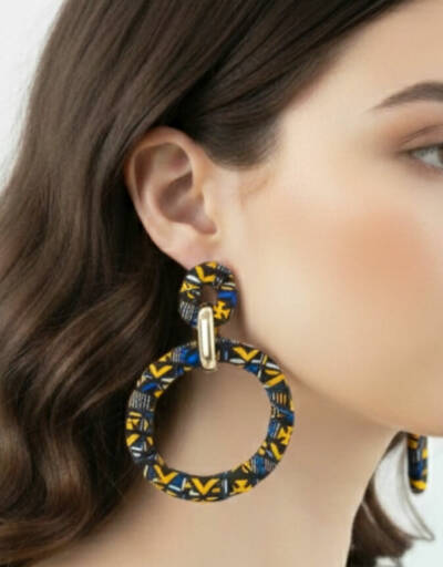 Boucles d'Oreilles Ethniques en Tissu Wax Chic | Style d'Afrique