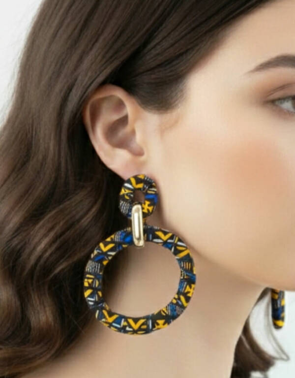 Boucles d'Oreilles Ethniques en Tissu Wax Chic | Style d'Afrique