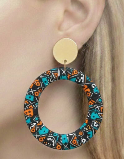 Boucles d'Oreilles Bamako azur orange
