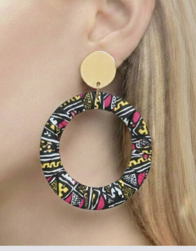 Boucles d'Oreilles Bamako rosejaune