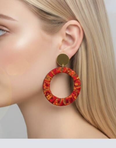 Boucles d'Oreilles Bamako rouge