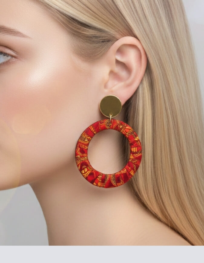 Boucles d'Oreilles Bamako rouge