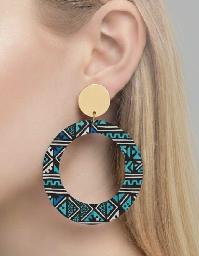 Boucles d'Oreilles Bamako bleu