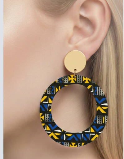 Boucles d'Oreilles Bamako bleu jaune