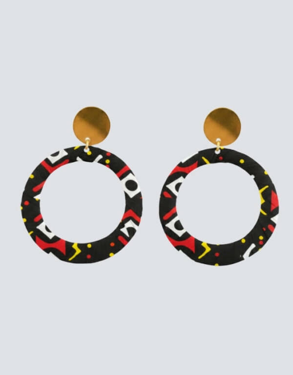 Boucles d'Oreilles Bamako rouge noir