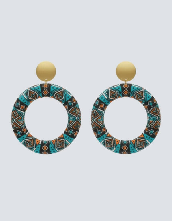 Boucles d'Oreilles Bamako azur orange