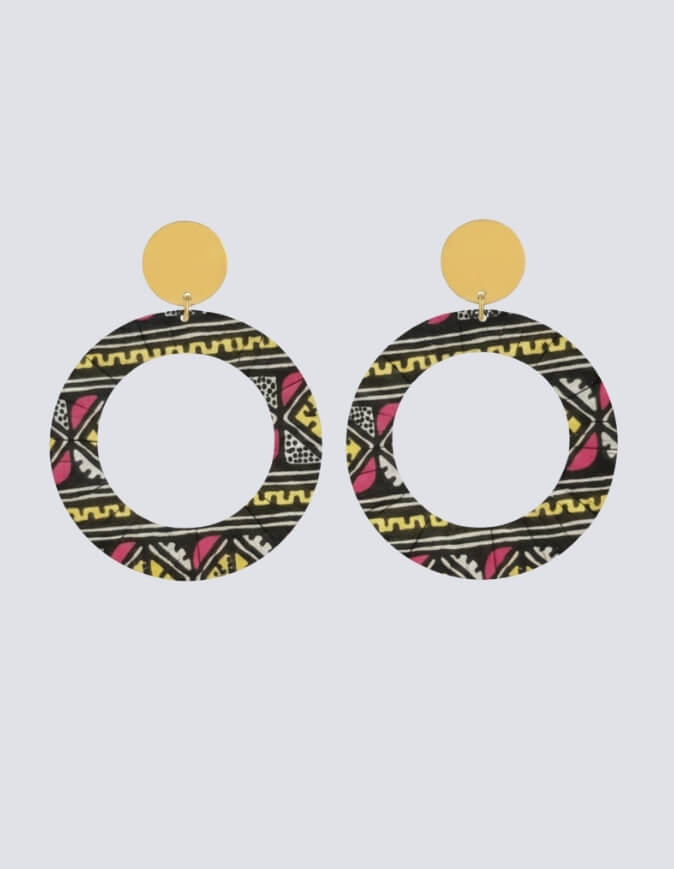 Boucles d'Oreilles Bamako rosej aune