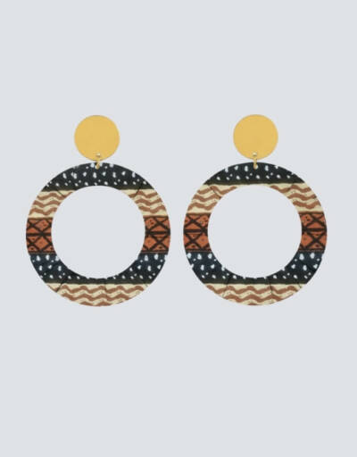 Boucles d'Oreilles Bamako zébrée