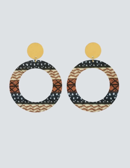 Boucles d'Oreilles Bamako zébrée