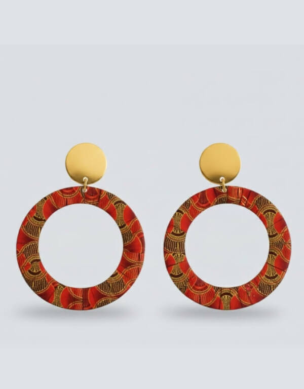 Boucles d'Oreilles Bamako rouge