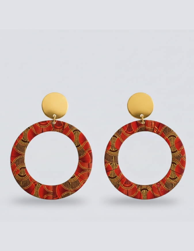 Boucles d'Oreilles Bamako rouge