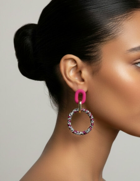 Boucles d'Oreilles Ethniques en Tissu Wax Chic | Style d'Afrique
