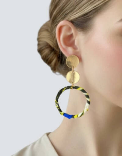 Boucles d'Oreilles Pendantes en Pagne Wax Chic