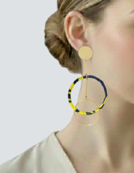 Boucles d'Oreilles Pendantes en Pagne Wax Chic