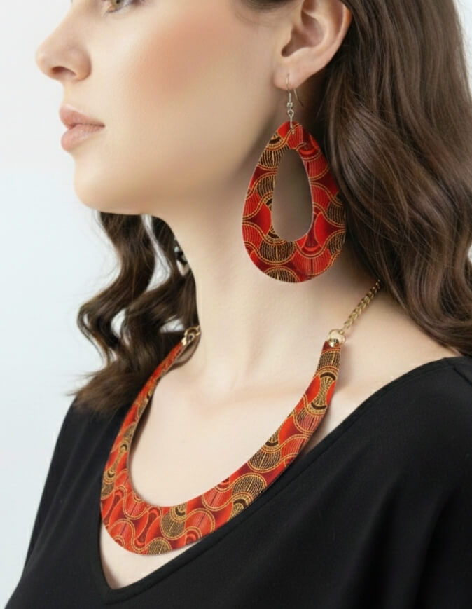 ensemble boucle d'oreille collier et bracelet wax africain ankara. boucles d'oreilles pendantes wax tissu ankara. boucles d'oreilles créoles femme wax africain ethnique. bijoux wax femme africaine, bijoux fantaisie, breloque africaine, bijoux ethniques, bijoux bohème, bijoux traditionnel chic