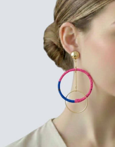 Boucles d'Oreilles Pendantes en Pagne Wax Chic