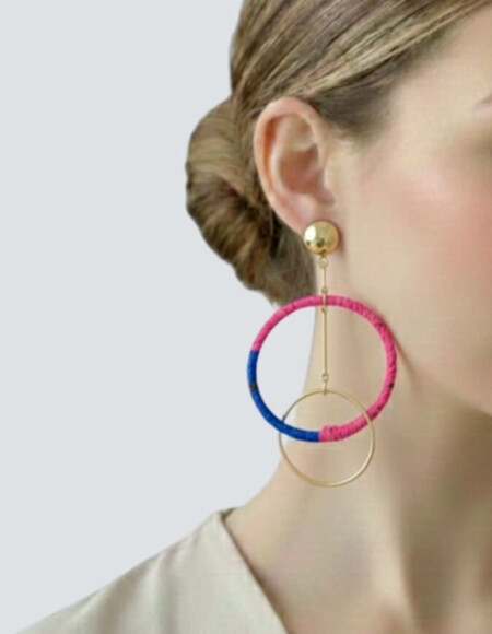 Boucles d'Oreilles Pendantes en Pagne Wax Chic