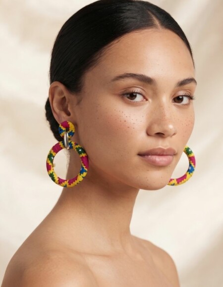 Boucles d'Oreilles Ethniques en Tissu Wax Chic | Style d'Afrique