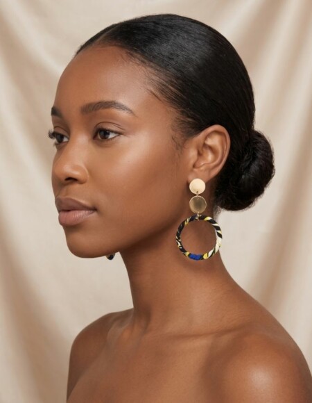 Boucles d'Oreilles Pendantes en Pagne Wax Chic