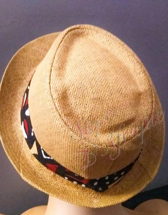 capeline chapeau paille wax africain ethnique homme