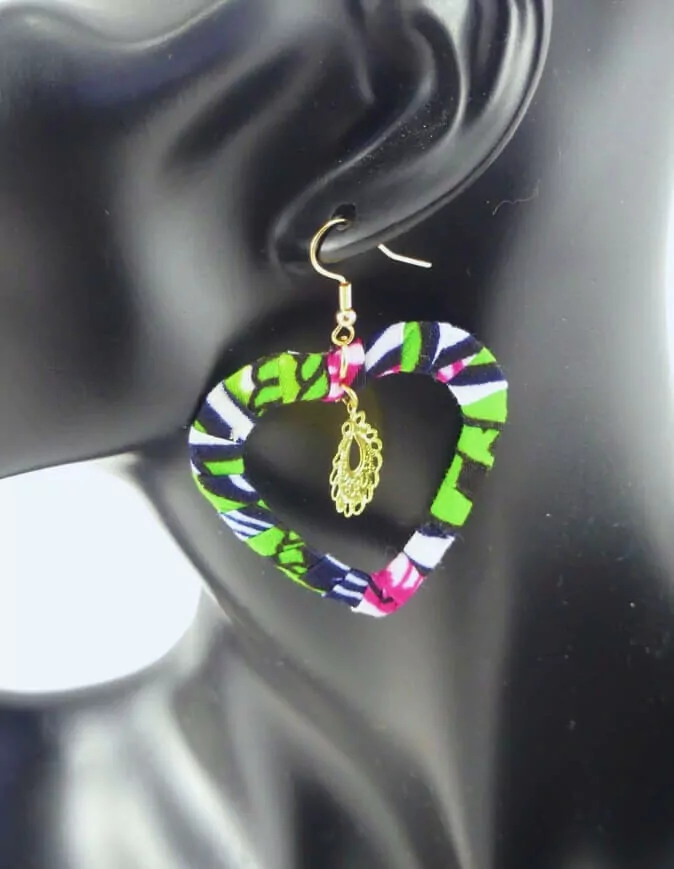 boucles d'oreilles cajou wax africain