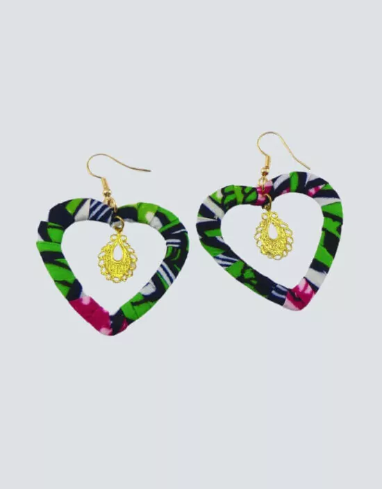 boucles d'oreilles cajou wax africain