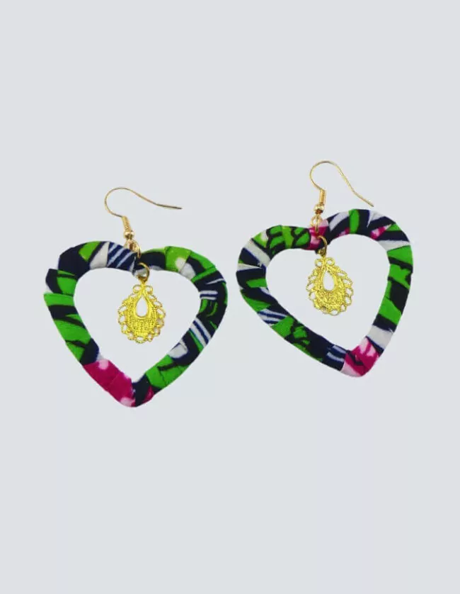 boucles d'oreilles cajou wax africain