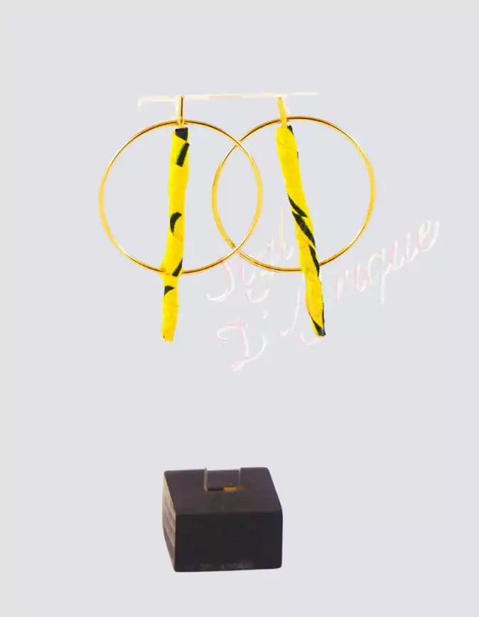 boucles d'oreilles Baronne créole wax africain tissu ethnique
