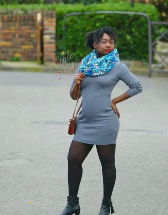 Snood bleu doublé polaire