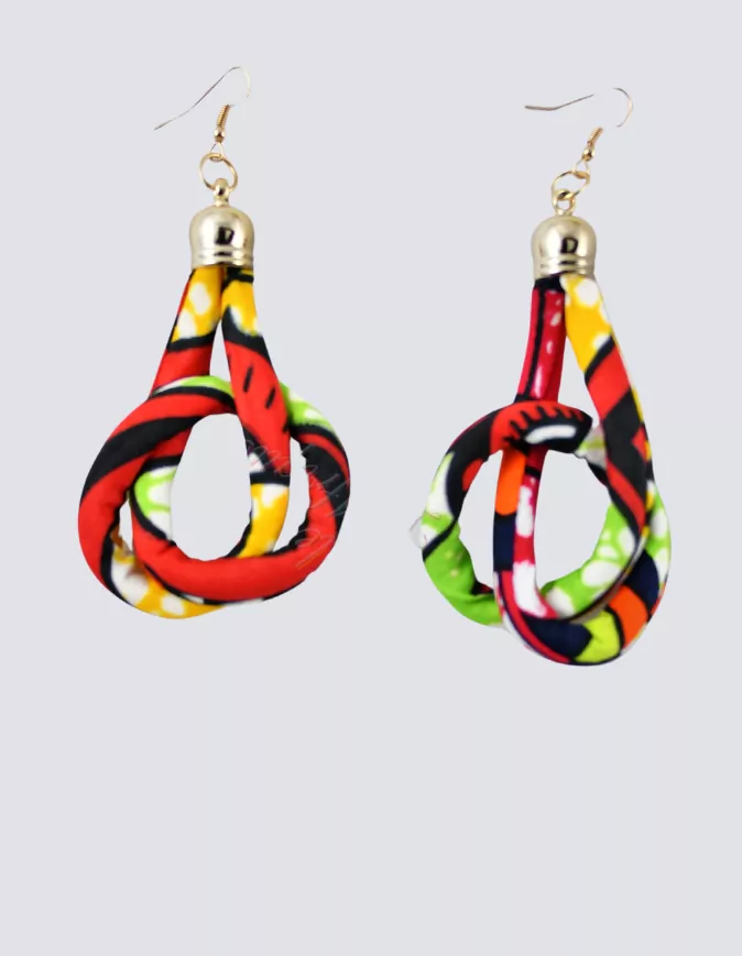 boucles d'oreilles gouttes wax africain