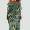 Robe été Lydia en wax africain motifs ethnique coton été