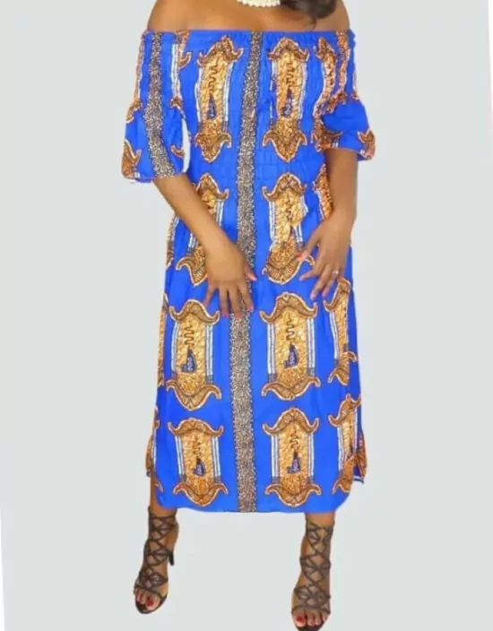 Robe été Valentine en wax africain motifs ethnique coton été