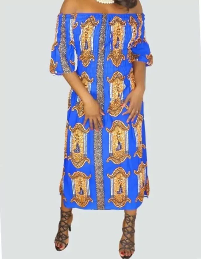 Robe été Valentine en wax africain motifs ethnique coton été