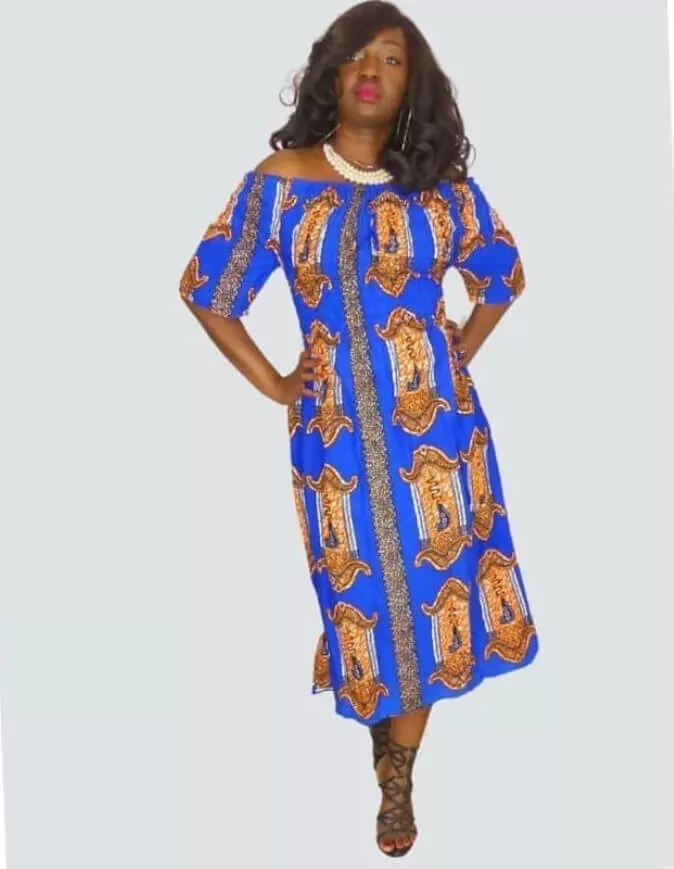 Robe été Valentine en wax africain motifs ethnique coton été