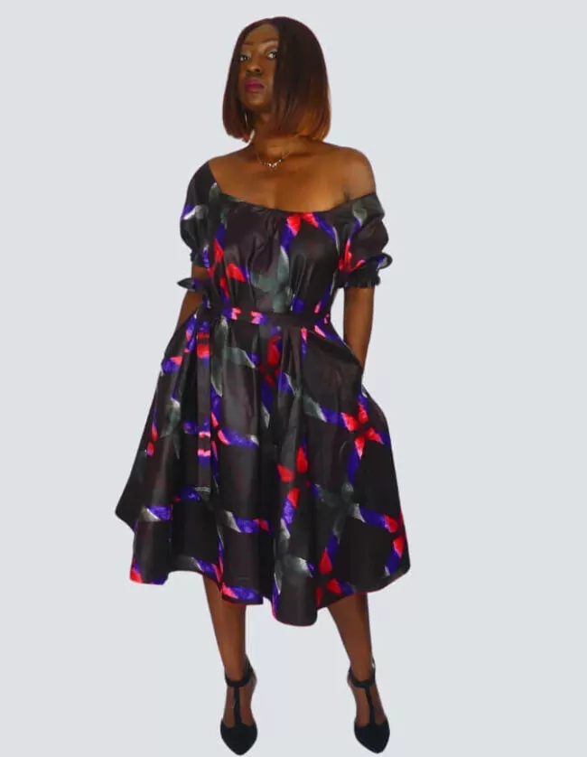 Robe été évasée bazin – Image 4