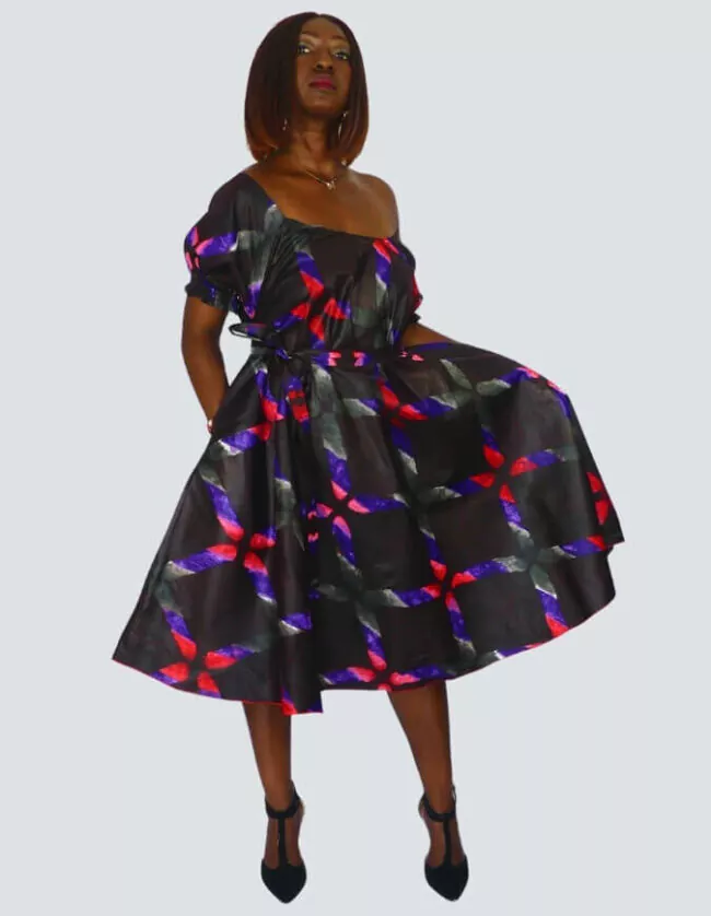 Robe été évasée bazin
