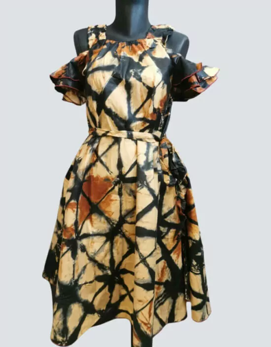 Robe été laurette bazin robe évasée wax africain femme. robe courte été wax africain bohème chic femme, robe de bal, robe été, robe de cérémonie femme, robe longue fleurie