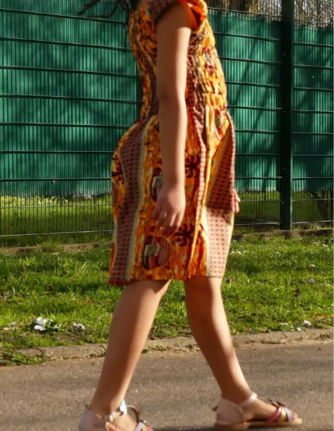 Robe Fillette lilie wax africain coton