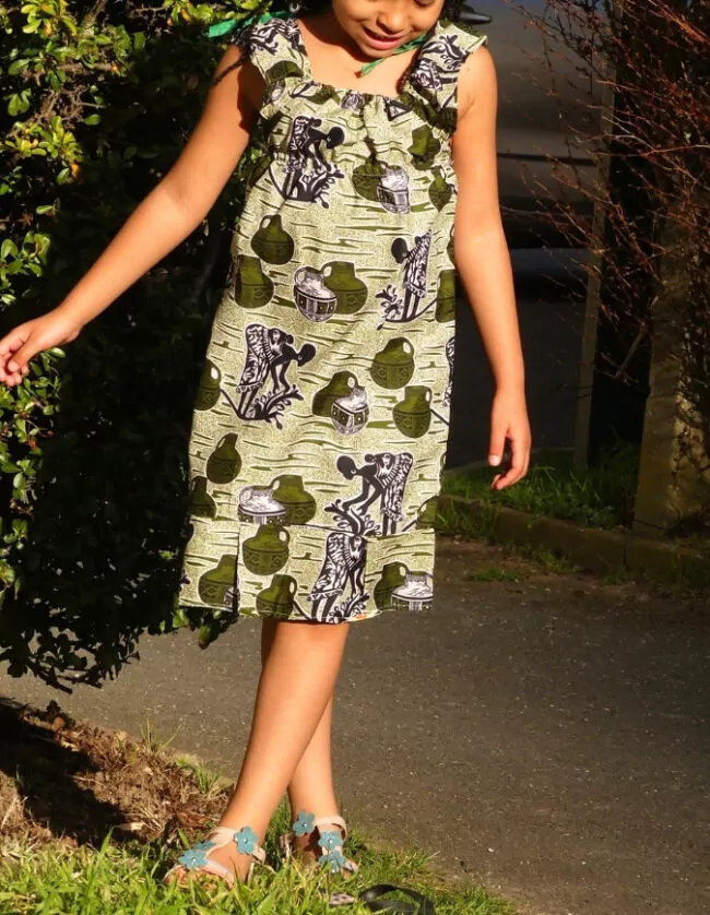 Robe Fillette pitchoune wax africain coton