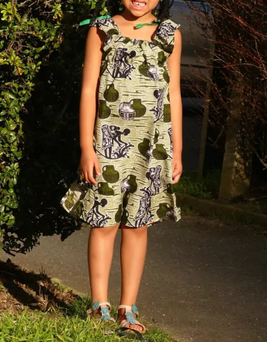 Robe Fillette pitchoune wax africain coton