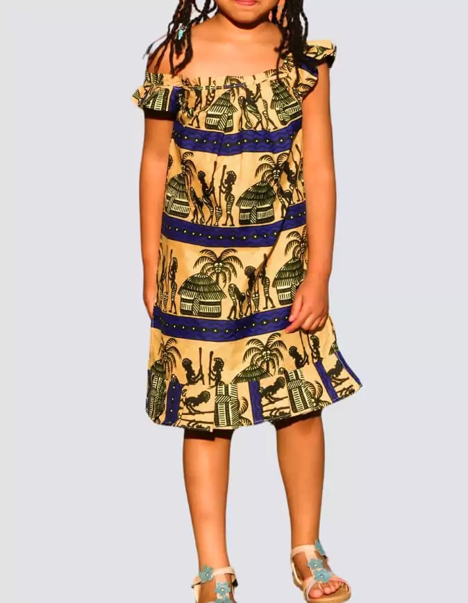 Robe lola wax africain fille