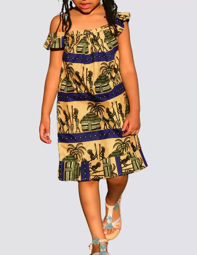 Robe lola wax africain fille